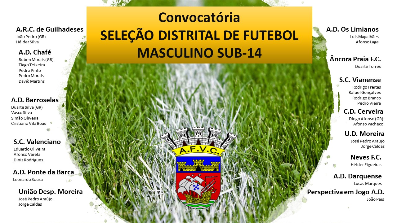Convocatória - Seleção Distrital de Futebol Masculino SUB-14