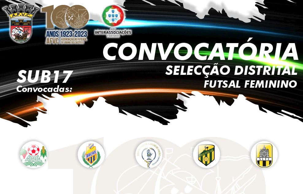 Convocatória - Selecção Distrital Futsal - SUB17 Feminino